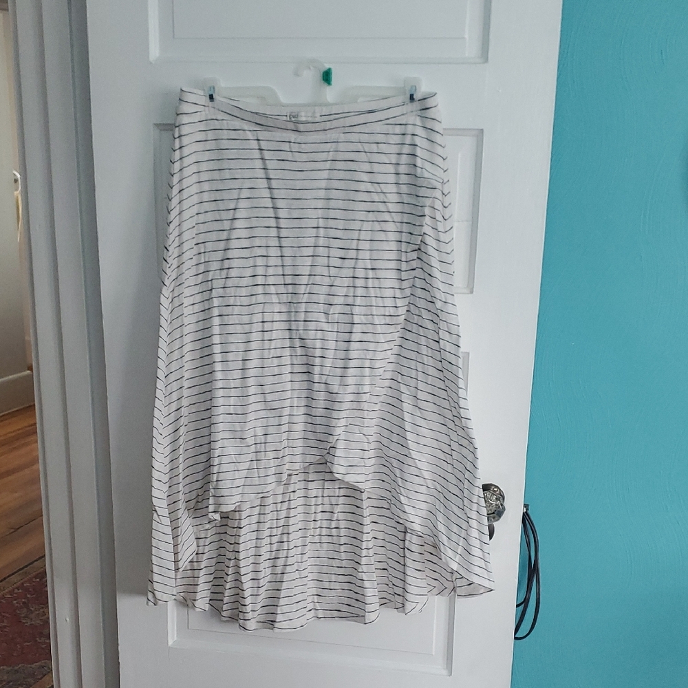 Cato High-Low Skirt with Black Stripes